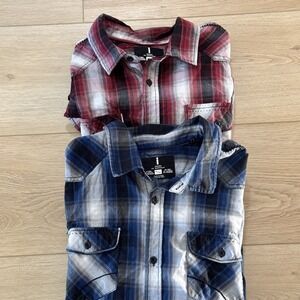 Jeans By Buffalo Plaid Red/Blue  Men's XL Lot Of‎ 2 #B